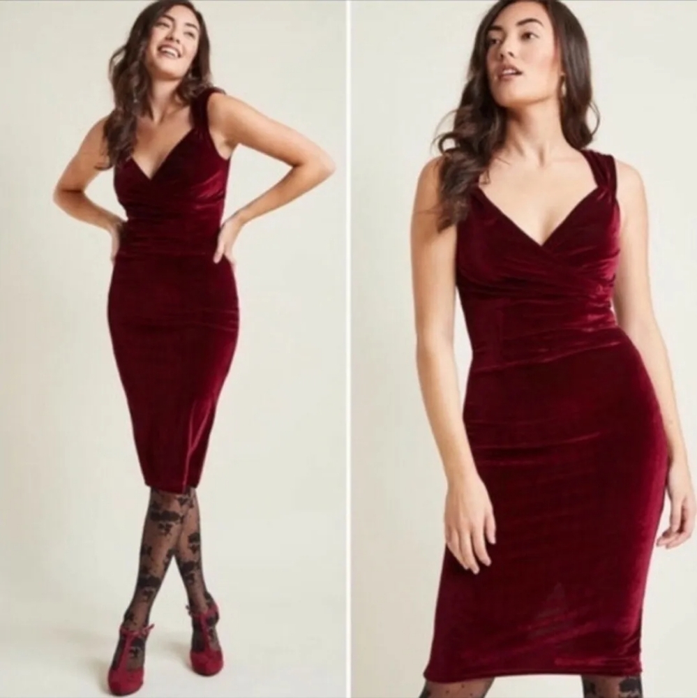 Modcloth x RockSteady Velvet Dress